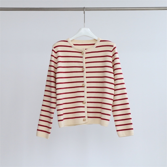 Last one!!! French Strip Sweater Cardigan - Picture 5 of 9
